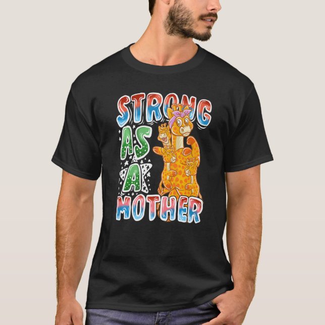 Camiseta Giraffe Mamá fuerte como madre de mamá (Anverso)