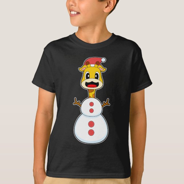 Camiseta Giraffe Navidades Snowman (Anverso)