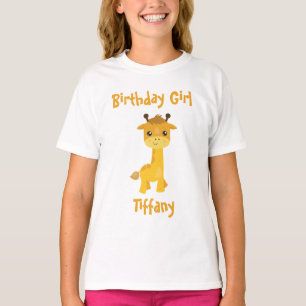 Camiseta Giraffe para el Chica de cumpleaños