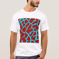 Giraffe Print Red Cyan