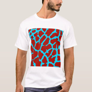 Camiseta Giraffe Print Red Cyan