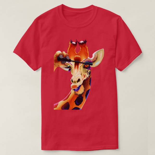 Camiseta Giraffe que aplica pestañas de cara a cara (Diseño del anverso)