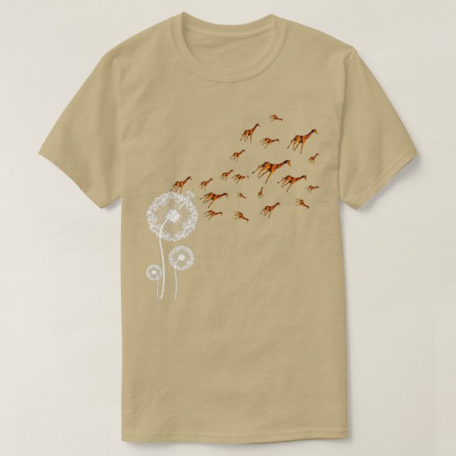 Camiseta Giraffe Retro Puff Ball Dandelion (Diseño del anverso)