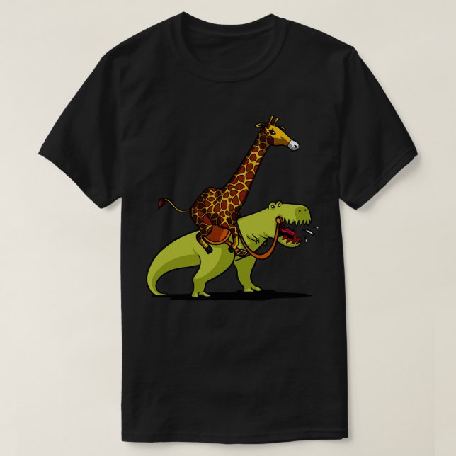 Camiseta Giraffe Riding TRex Dinosaur (Diseño del anverso)