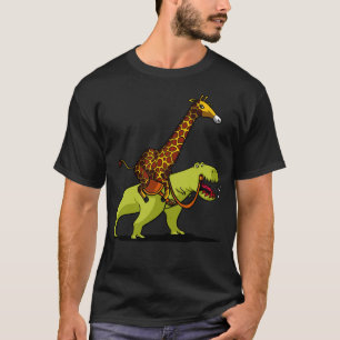Camiseta Giraffe Riding TRex Dinosaur