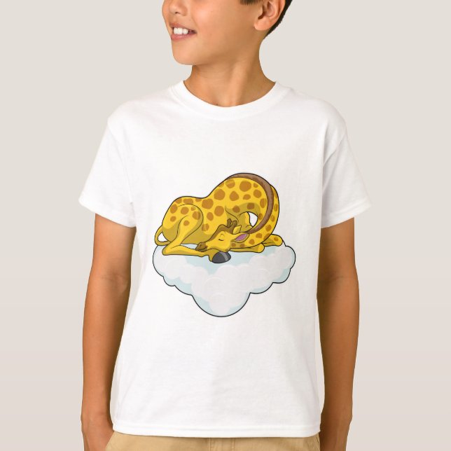 Camiseta Giraffe sobre las nubes (Anverso)