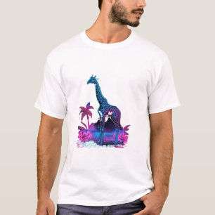 Camiseta Giraffe Synthwave Vaporwave Art