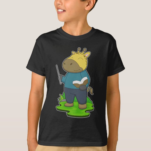 Camiseta Giraffe Teacher Book (Anverso)