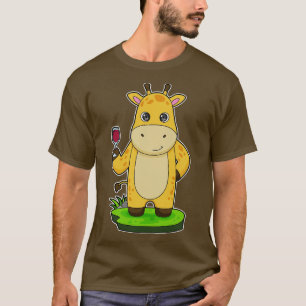 Camiseta Giraffe Vidrio del vino Rojo