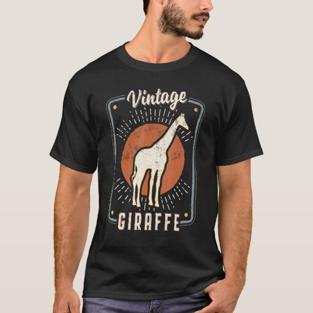 Camiseta Giraffe Vintage Retro Classic Animal Love 1 (Anverso)