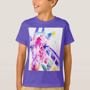 Camiseta Giraffe Watercolor Boys Púrpura Regalos