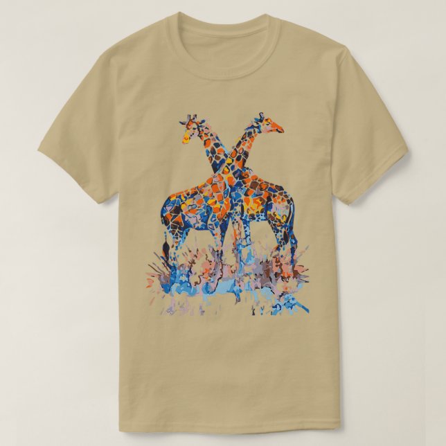Camiseta Giraffe Watercolor Love Giraffe (Diseño del anverso)