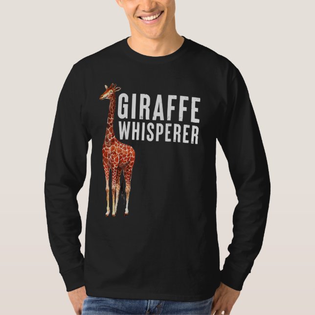 Camiseta Giraffe Whisperer Cute Animal Cita Diseño de Arte (Anverso)