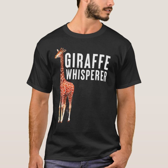 Camiseta Giraffe Whisperer Cute diseño de arte animal (Anverso)