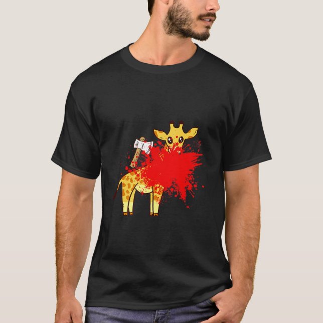 Camiseta Giraffe With Blood The Anti Halloween Zombie Giraf (Anverso)