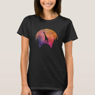 Camiseta Giraffe With Colorful Sky For Animal  Cute Giraffe