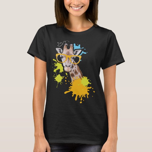 Camiseta Giraffe with Glasses I Animal  I Giraffes (Anverso)