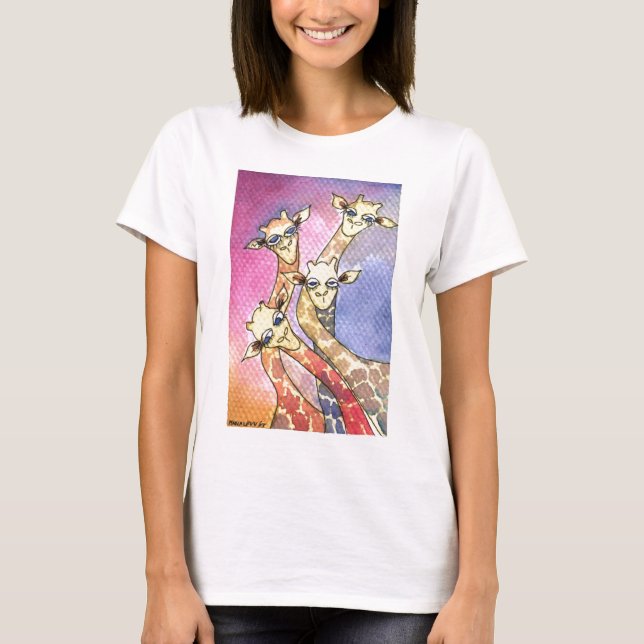 Camiseta Giraffe Wtercolor Funny Animal (Anverso)