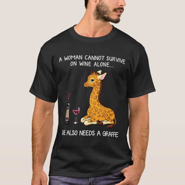 Camiseta Giraffe Y Vino Acondicionado (Anverso)
