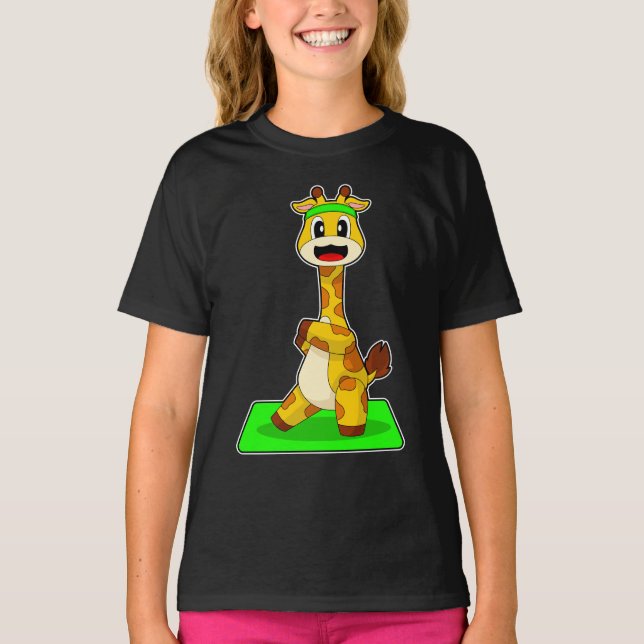 Camiseta Giraffe Yoga Fitness Gymnastics (Anverso)