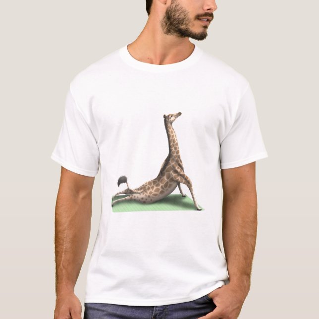 Camiseta Giraffe Yoga Pose Meditación Zen ejercicio (Anverso)