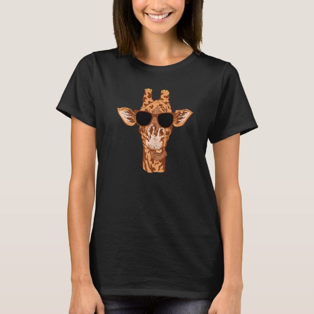 Camiseta Giraffe  Zoo Animal Giraffe Sunglass Giraffe (Anverso)