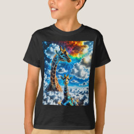 Camiseta Giraffes coloridas - Cabezas en las nubes