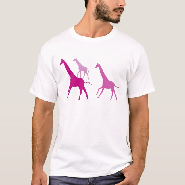 Camiseta Giraffes en marcha (púrpura) (Anverso)