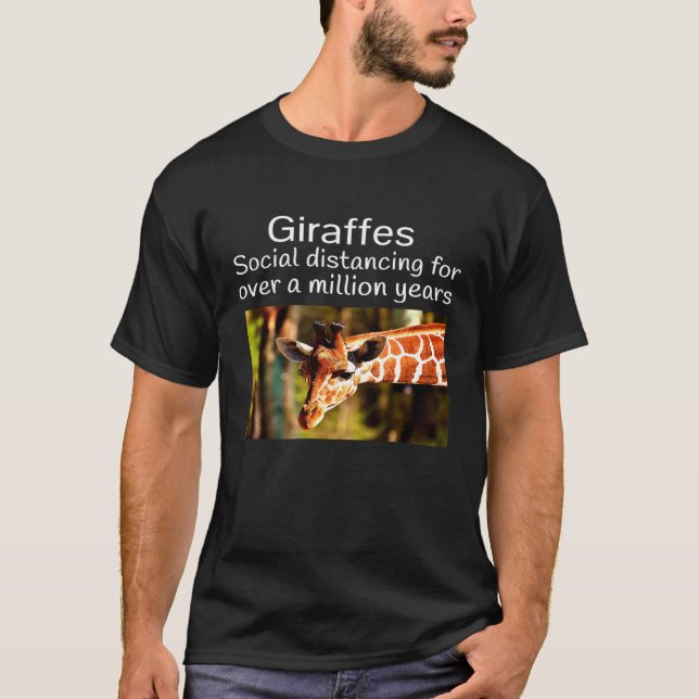Camiseta Giraffes Sociales Distanciando A Seis Metros De Di (Anverso)