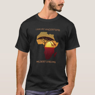 Camiseta Giraffes Y Mapa De África Yo Soy Mi Ancestro Más S
