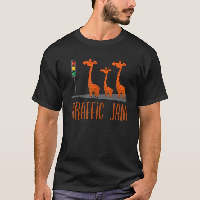 Camiseta Giraffic Jam   Cute Giraffes Traffic Safari   Pun (Anverso)