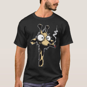 Camiseta Girafra divertida para fumar cigarro