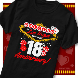 Camiseta Girando en Las Vegas Viaje de aniversario de 18 añ