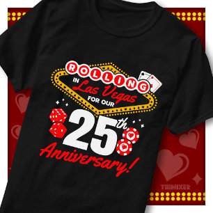 Camiseta Girando en Las Vegas Viaje de aniversario de 25 añ