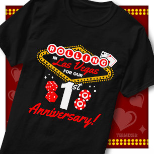 Camiseta Girando en Las Vegas Viaje de aniversario de parej