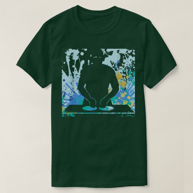 Camiseta Girar el DJ de música de tabla (Diseño del anverso)