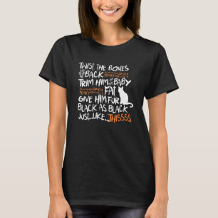 Camiseta Girar Los Huesos Negros Como Halloween De Gato Neg