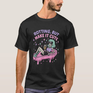 Camiseta Girar pero hacerlo lindo Gótico Pastel Skeleton Co