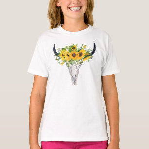 Camiseta Girasol acuarela rústico occidental