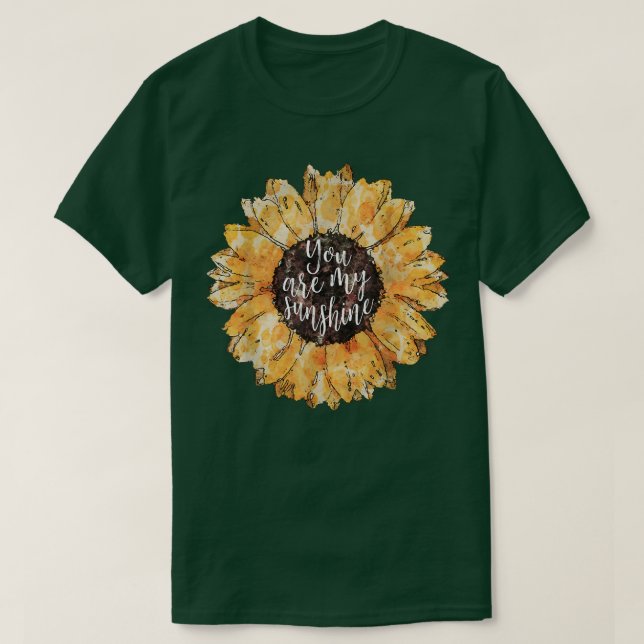 Camiseta Girasol amarillo, acuarela, lindo, sol, flor  (Diseño del anverso)