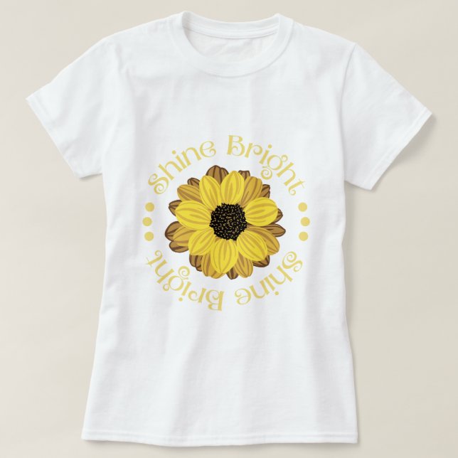 Camiseta Girasol Amarillo Brillante (Diseño del anverso)