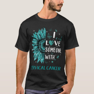 Camiseta Girasol Amo A Alguien Con Cáncer Cervical En Guerr