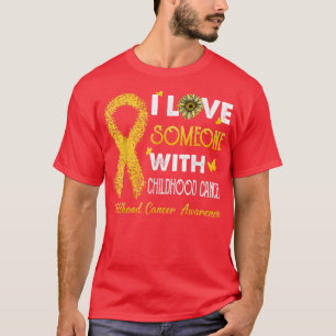 Camiseta Girasol Amo A Alguien Con Cáncer De Niñez Awa