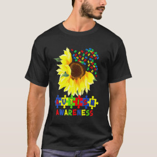 Camiseta Girasol Autismo Pieza De Rompecabezas Conciencia S