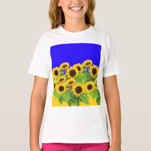 Camiseta girasol Bandera ucraniana colorea liberta