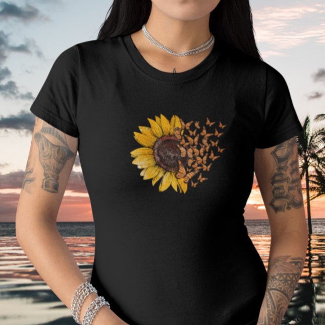 Camiseta girasol con mariposa - Tournesol y Pa (Subido por el creador)