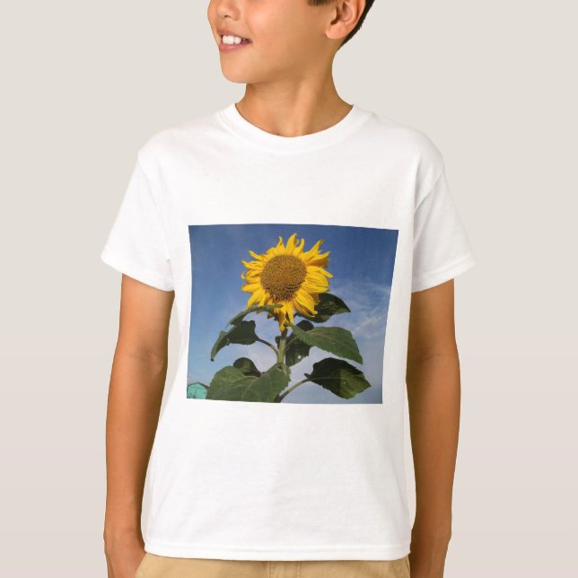 Camiseta Girasol contra el cielo azul (Anverso)