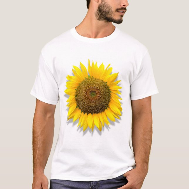 Camiseta Girasol, corazón dentro del Irena del modelo de la (Anverso)