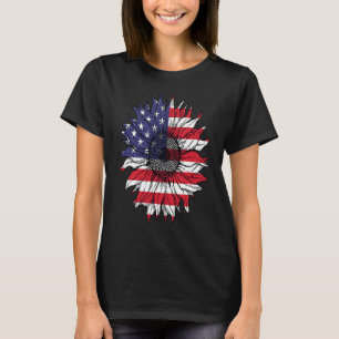 Camiseta Girasol cuarto de julio Tie Dye American Flag Retr