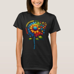 Camiseta Girasol de Conciencia del Autismo Hombres Mujeres